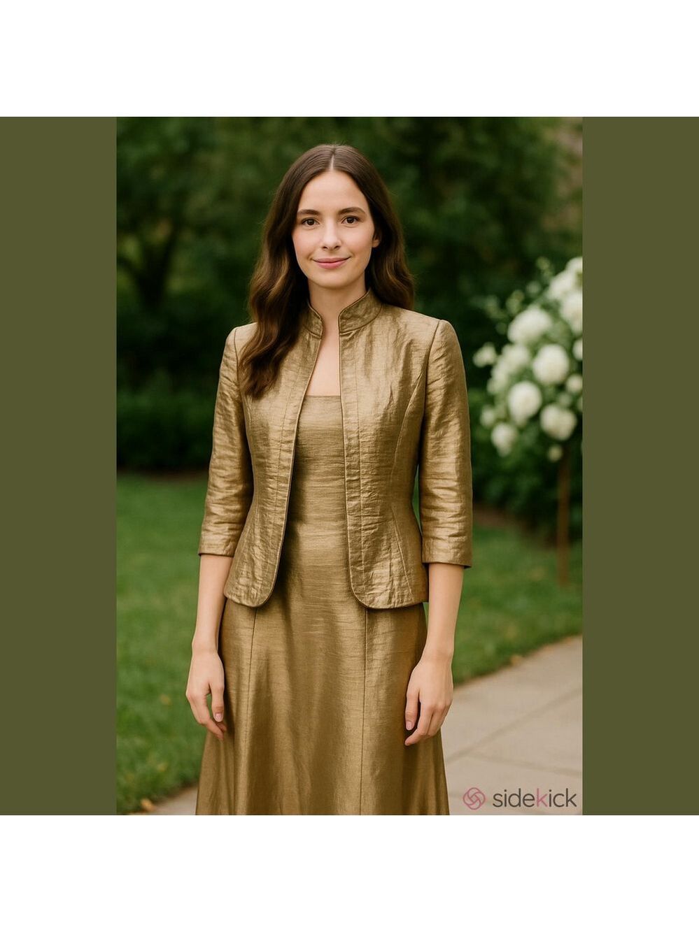 David's Bridal Dress and Jacket Mother of the Bride Groom Dress Bown Bronze - Picture 1 of 14